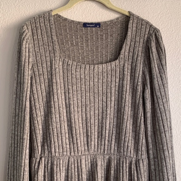 ModCloth Soft Sweater Long Sleeve Dress Tiered Skirt Mini XL - Picture 2 of 5